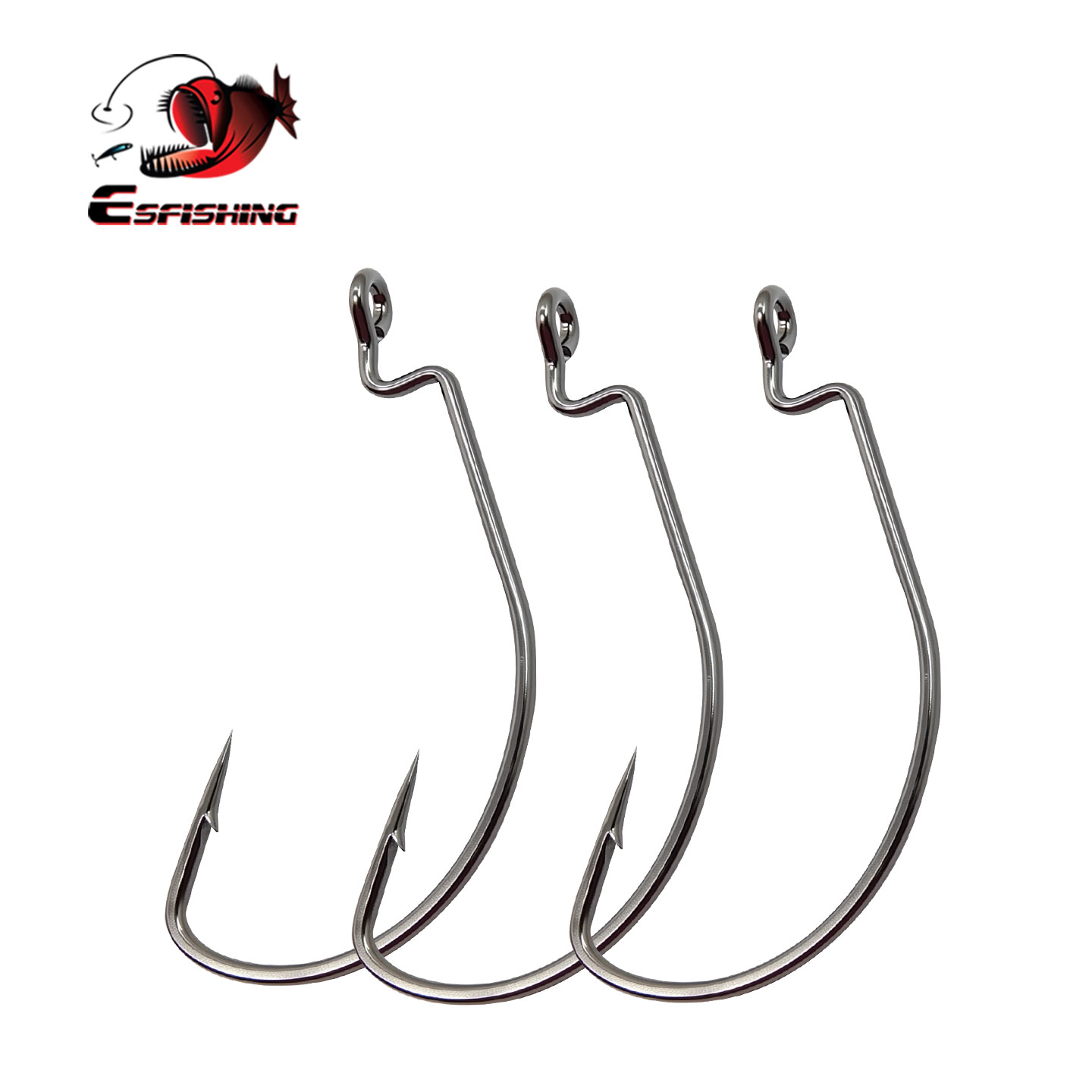 Fishing Hook Offset - خطاف صيد من الفولاذ الكربوني من