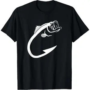 Fishing Hook - تي شيرت بتصميم خطاف السمكة الفني