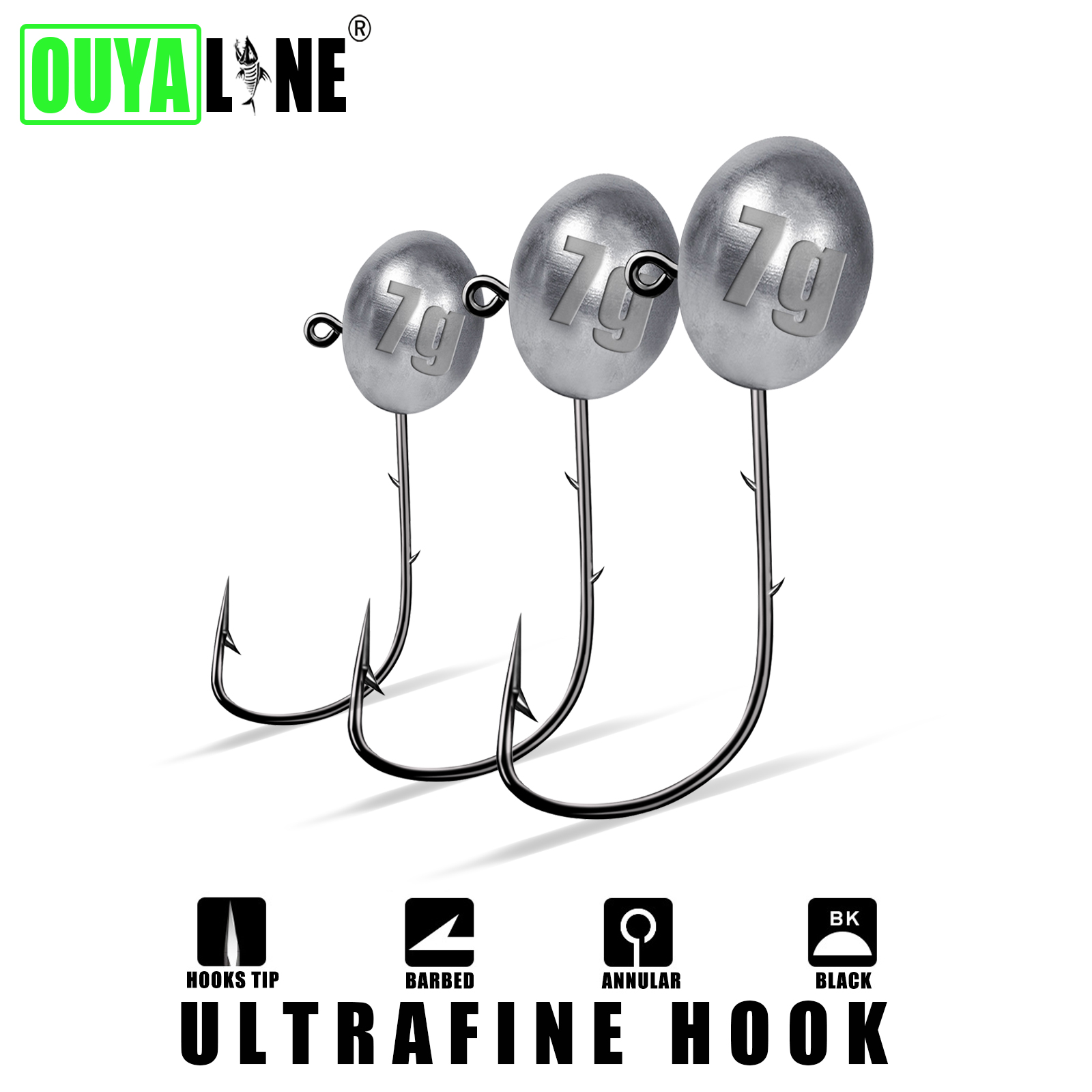 Fishing Hook Offset - خطاف رأس تهزهز لصيد سمك الجهير