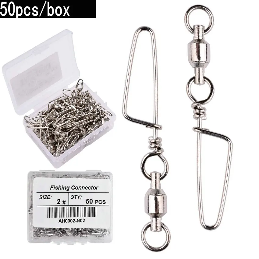 Fishing Hook Stainless Steel - 50 قطعة محمل كروي لصيد السمك