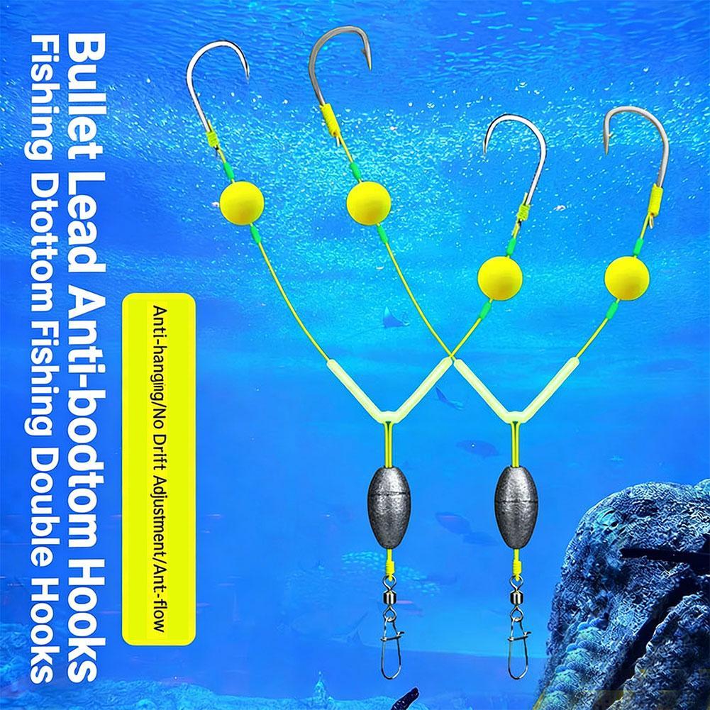 طقم خطاف مزدوج عكسي للصيد من ا - مراجعة Fishing Hook Weedless وسعره
