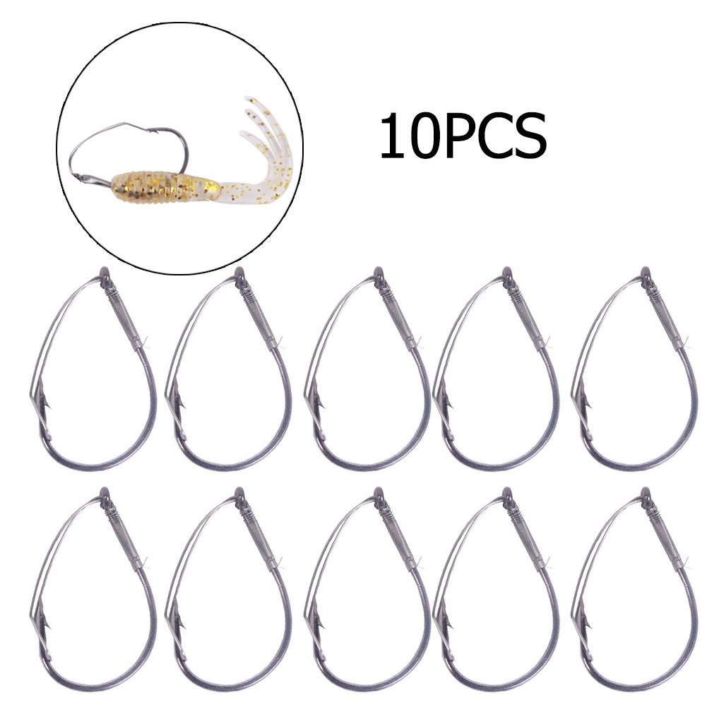عالية الكربون الصلب الصيد تلاع - مراجعة Fishing Hook Weedless وسعره