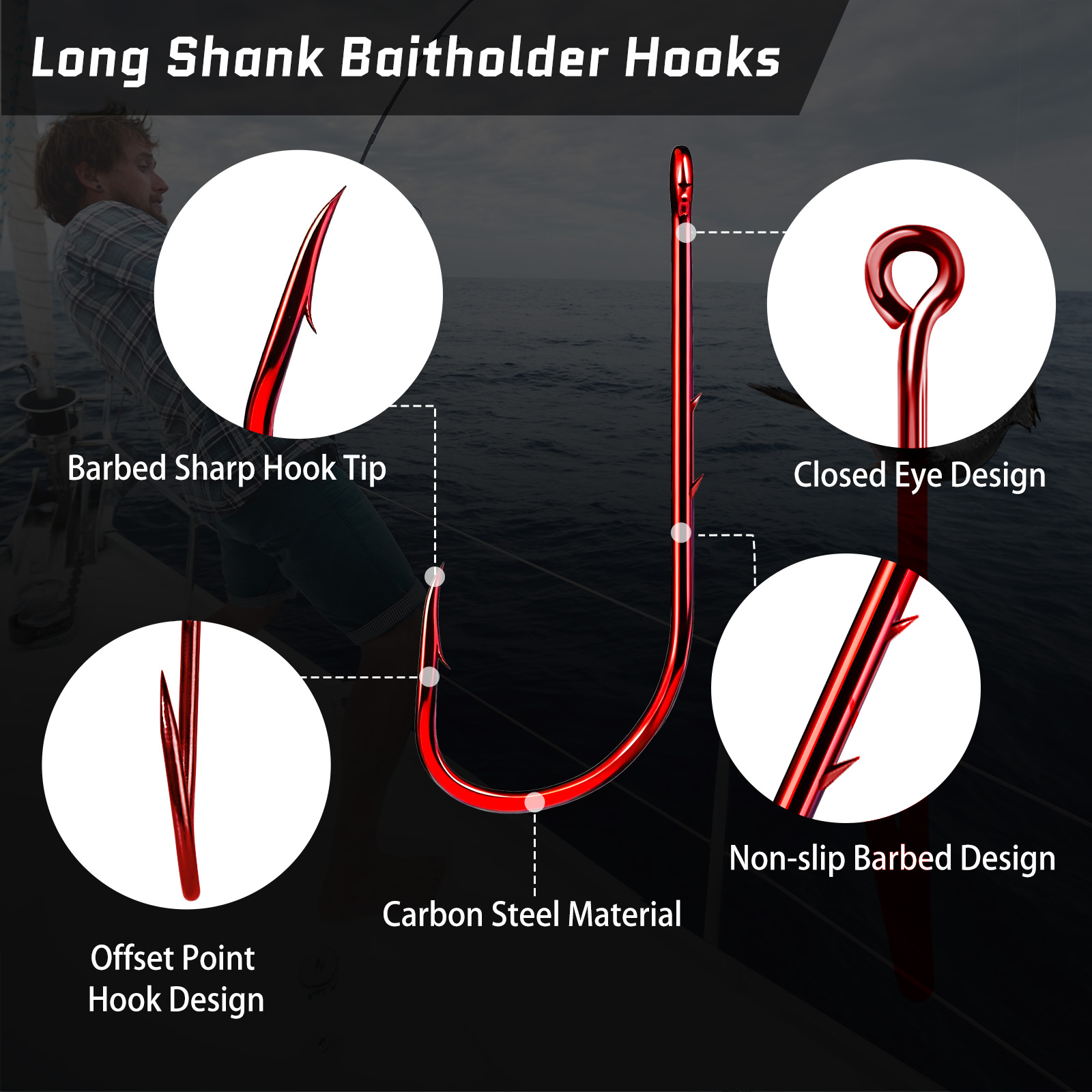 خطافات صيد السمك بطول 9 كجم، س - مراجعة Fishing Hook Circle وسعره