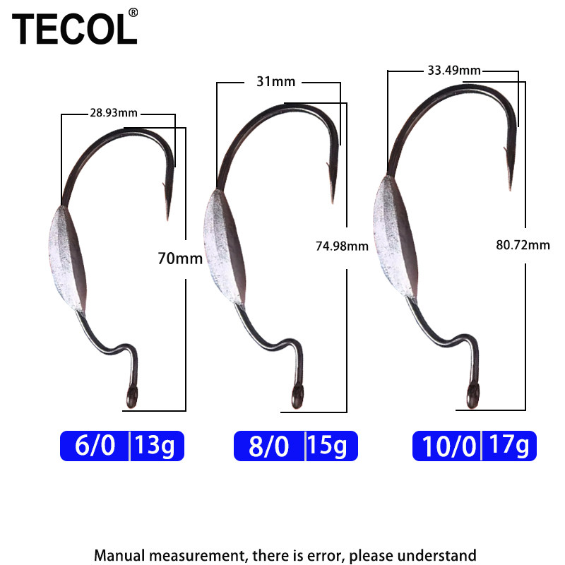 خطافات صيد سمك تيكول 3 قطع 6/0 - مراجعة Fishing Hook Weedless وسعره