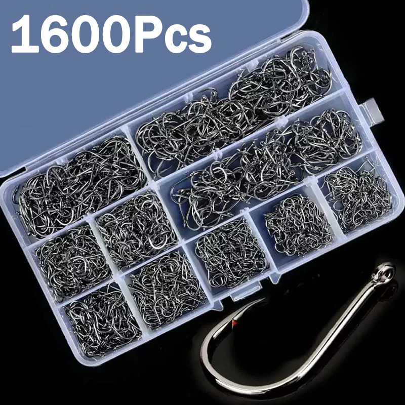 50-1600 قطعة/صندوق خطاف صيد ال - مراجعة Fishing Hook Assortment وسعره