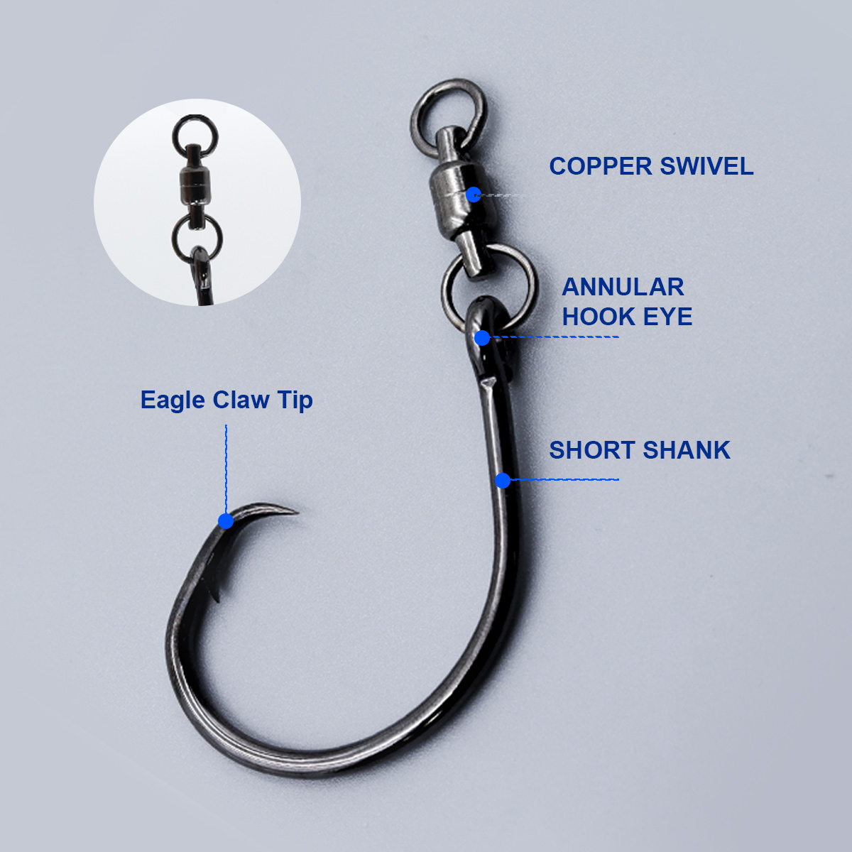 خطافات دائرية من ZYZHE مع حلقة - مراجعة Fishing Hook Offset وسعره