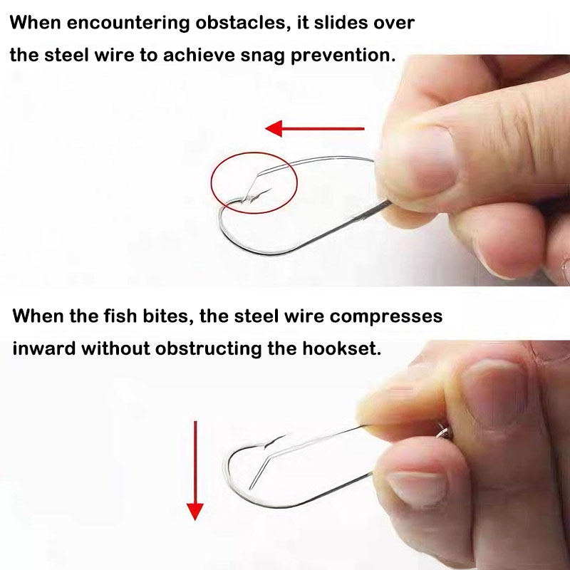 20/40 قطعة من خطافات دودة الأو - مراجعة Fishing Hook Weedless وسعره