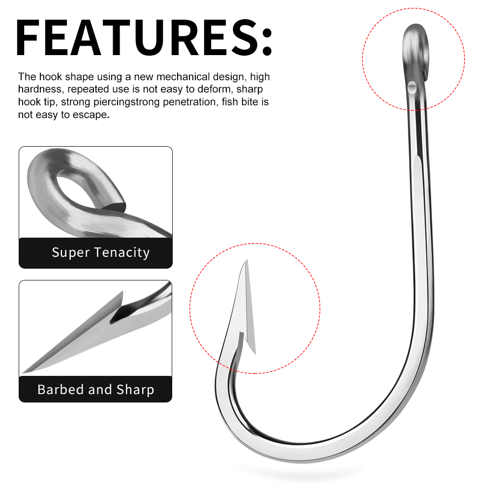 5 قطع من خطافات التونة المقاوم - مراجعة Fishing Hook Circle وسعره
