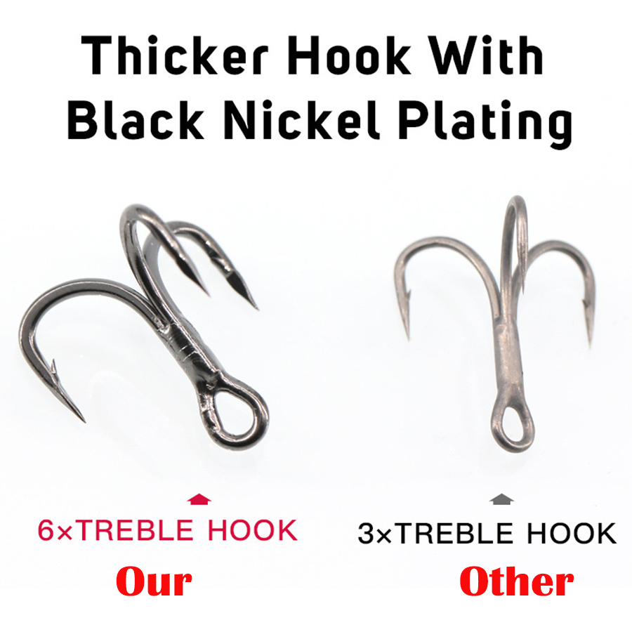 6X الصيد ثلاثة أضعاف السنانير  - مراجعة Fishing Hook Offset وسعره