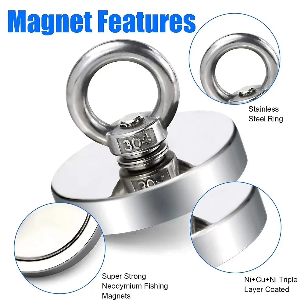 خطاف صيد نيوديميوم فائق القوة  - مراجعة Fishing Hook Stainless Steel وسعره